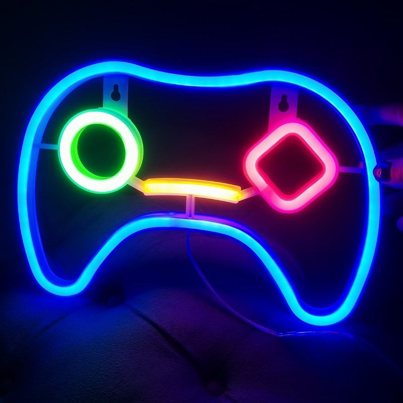 跨境热销 LED游戏机 电竞手柄造型霓虹灯 房间氛围创意布置装饰灯