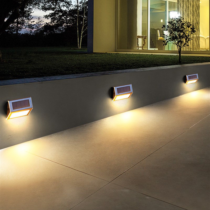 刻为太阳能楼梯灯户外防水台阶壁灯花园地Q脚灯外墙楼梯台阶灯