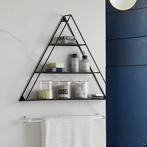 北欧铁艺墙上置物架客厅三角形创意壁挂装饰架  餐厅咖啡厅展示架