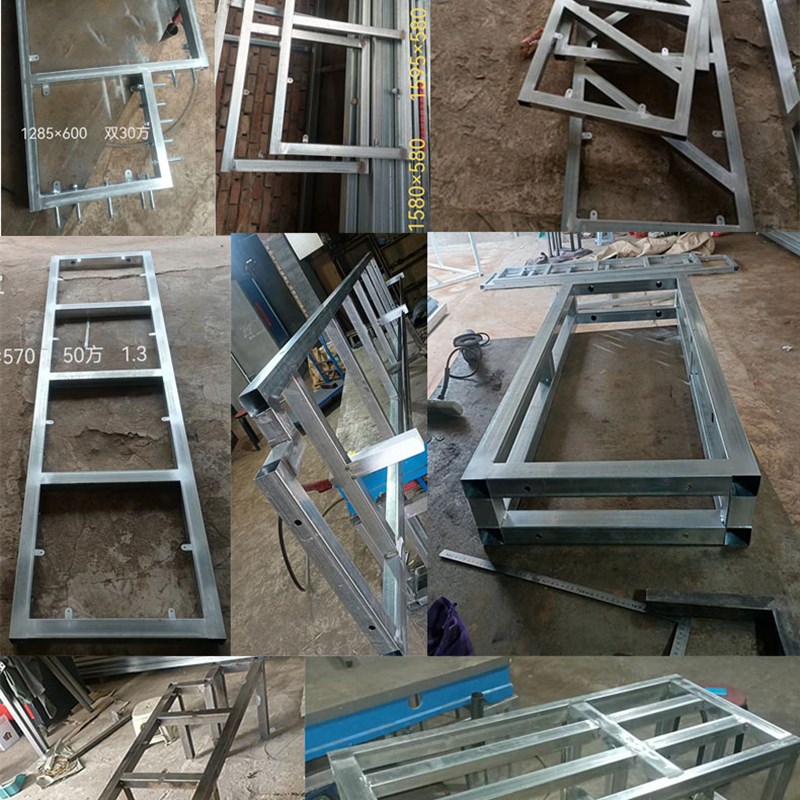 悬浮书桌钢架安装方案铁架定制镀锌管不锈钢吧台台面柜承重支撑架