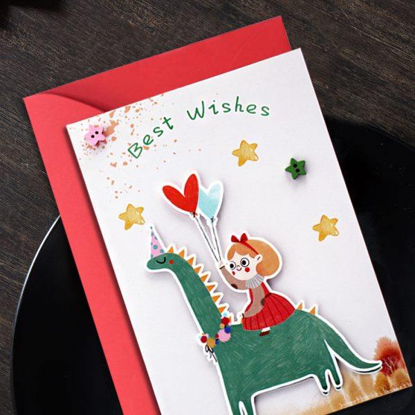 祝福宝宝周岁通创意手工幼儿园童贺卡片生日祝福邀请函物高级感