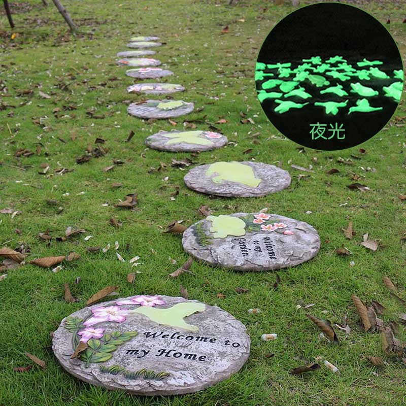 花园装饰石板发光踏步石垫脚石庭院铺路汀步石草坪垫脚石创意石