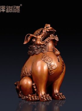 匠泽铜魂 紫铜朝天吼仿古香炉纯手工熏香炉家居创意香炉香道用品