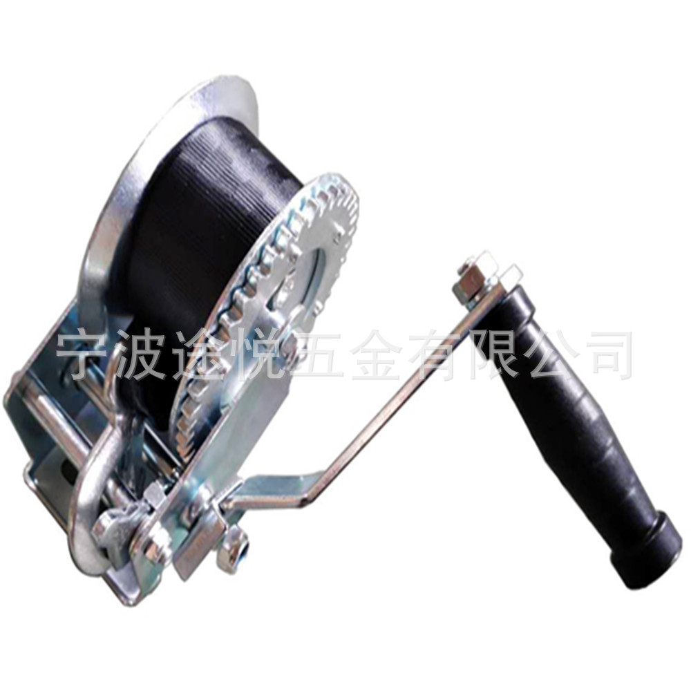 厂家供应1200LBS手动绞盘带10米黑色织带 1200LBS手摇绞车