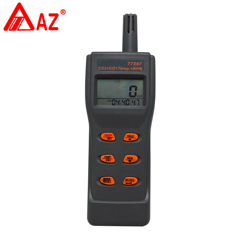 衡欣 AZ77597 二氧化碳 一氧化碳 气体检测仪 温湿度露点 带记录