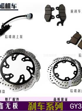 无极GY300刹车片前后碟刹盘刹车泵LX300GYD前后摩擦片原车配件