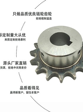 45钢4分链轮配08B链条成品孔工业链轮齿轮10齿到40齿支持非标定做