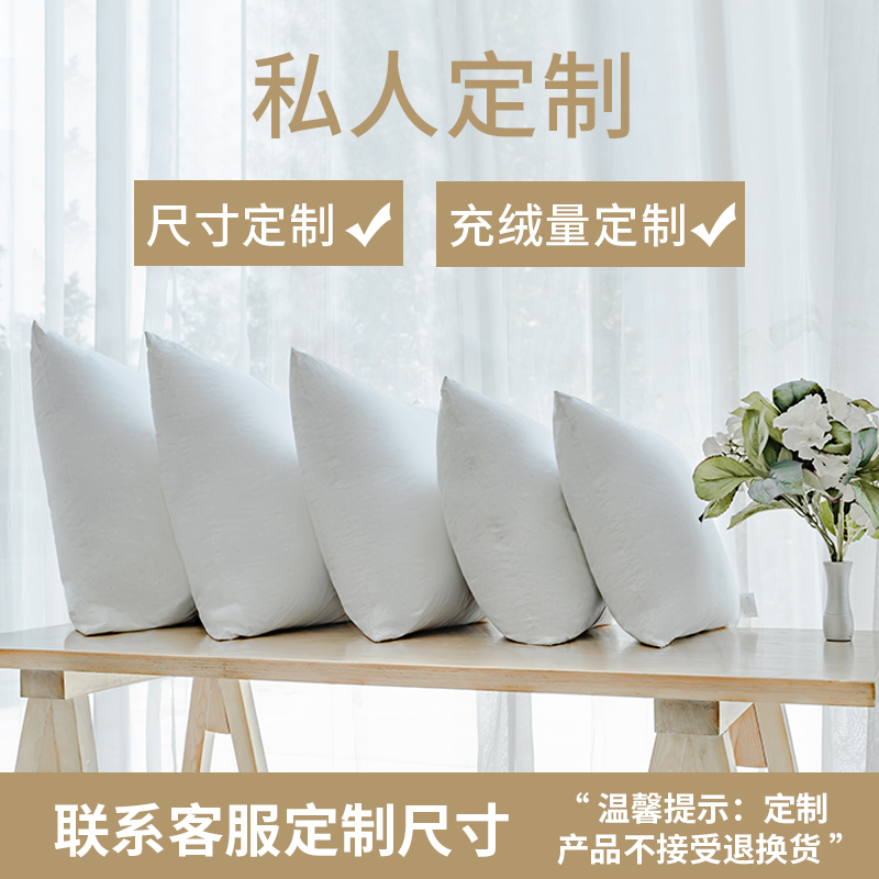 酒店抱枕枕芯靠垫羽绒抱枕芯沙发抱枕芯床头靠枕羽绒靠垫50 50