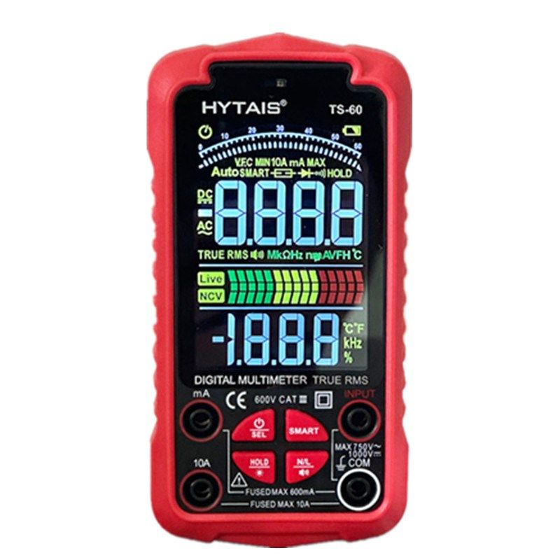 HYTAIS多功能全自动语音万用表TS60数字高精度防烧电工专用表电容