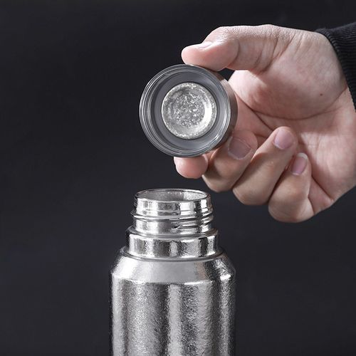 钛工匠纯钛磁吸焖泡杯家用保温杯钛合金双层双盖泡茶杯养生钛水杯