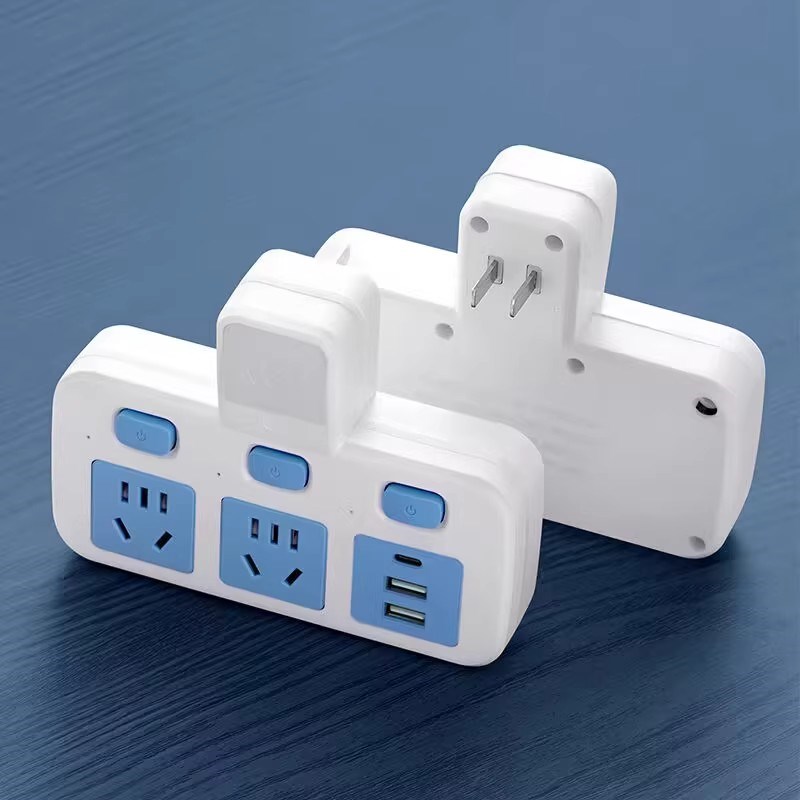 全铜两孔插座转换器二脚转三脚插线板无线多功能2角双两脚插头