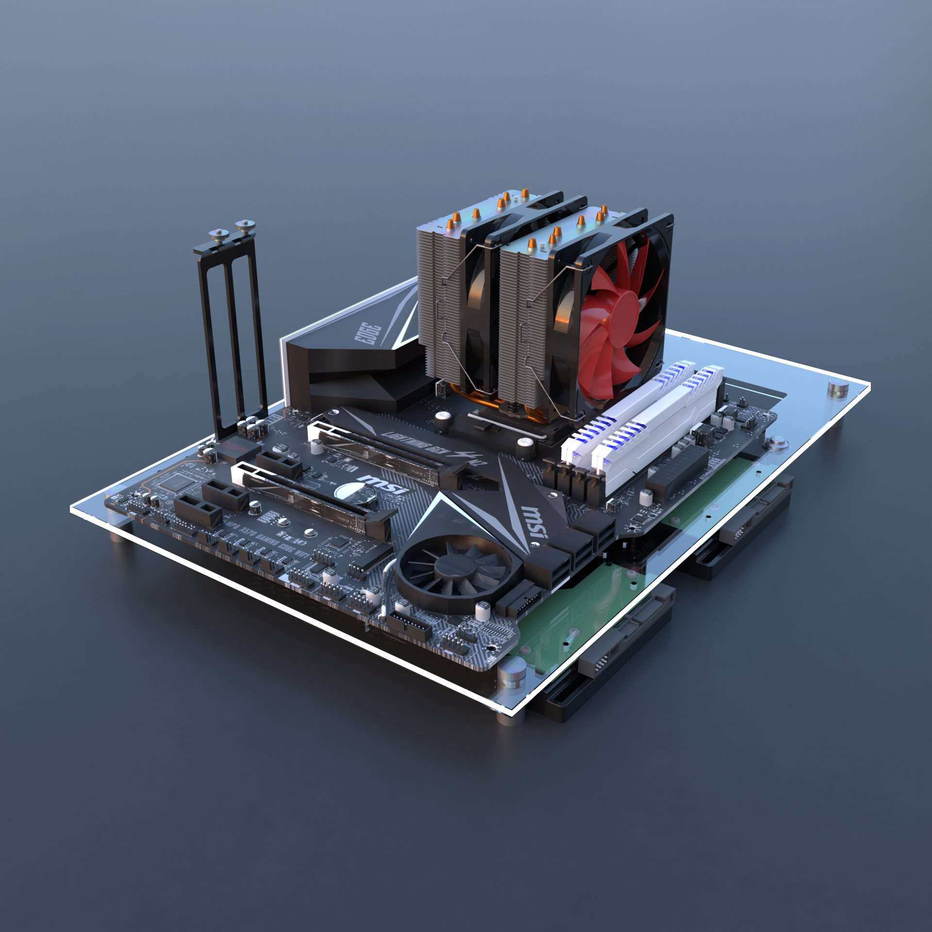 全透明 开放式机箱 matx电脑机箱机架atx创意itx台式机测试平台