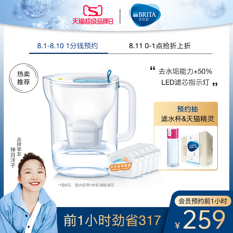 BRITA碧然德滤水壶净水器净水壶设计师+专家版滤芯5枚到手1壶6芯