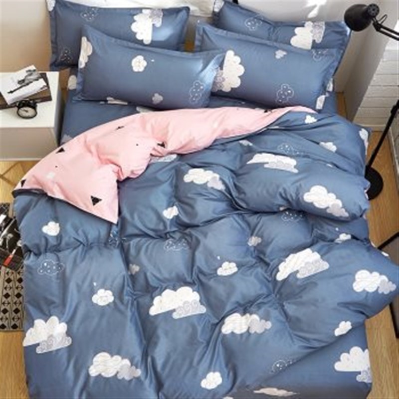 -个性棉布加棉两件被套公主组合柔软韩版男孩空调韩式枕头套斜纹