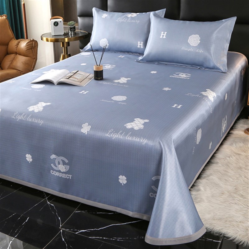 2023新款冰丝凉席三件套夏季可机洗折叠家用1.5米1.8床上空调席子