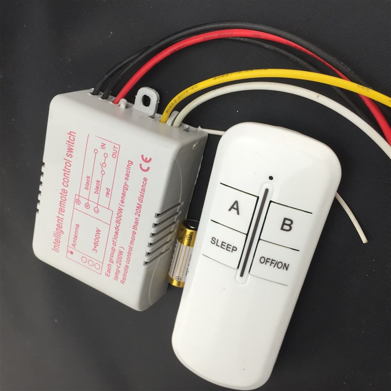 灯具遥控器无线智能家居220V2路数码分段开关二路三段遥控开关