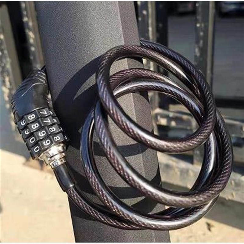 1688山地自行车头盔锁防盗电动车迷你密码锁便携钢丝钢缆锁