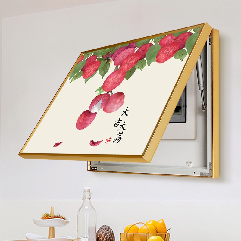 新中式电表箱装饰画客厅餐厅配电箱遮挡箱电闸盒壁画电源开关挂画