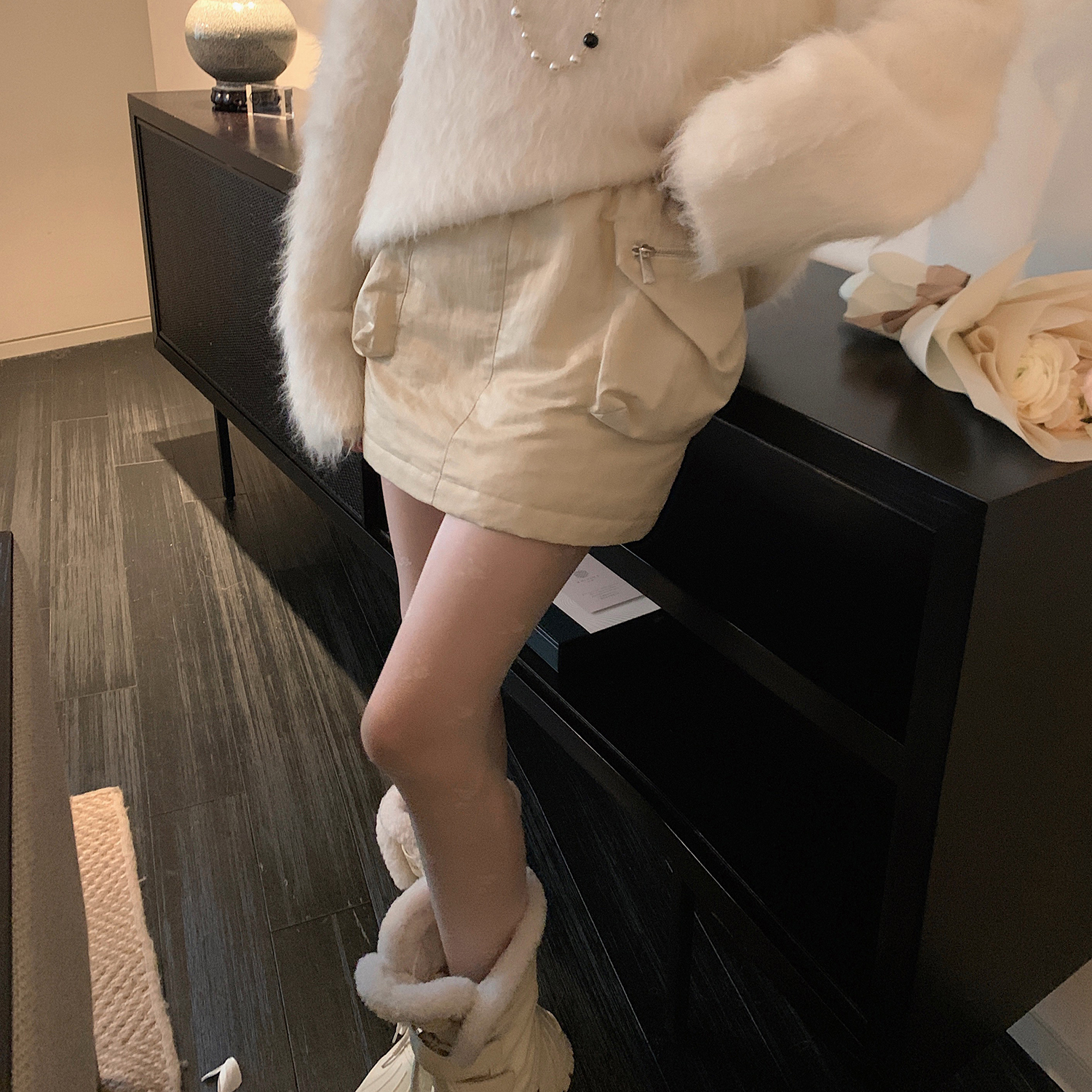 LILYLIKES美式Cargo skrit羽绒填充酷飒工装风时髦百搭松紧腰半裙