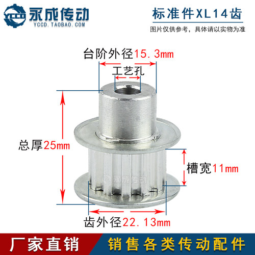 同步轮同步带轮皮带轮 XL14齿 标准件齿外径22.13 内孔5/6 传动轮