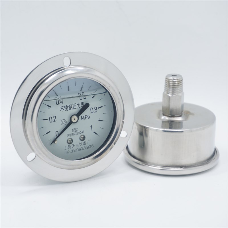 不锈钢耐震压力表0-40MPA轴向ZG1/4螺纹 上海天川仪表厂
