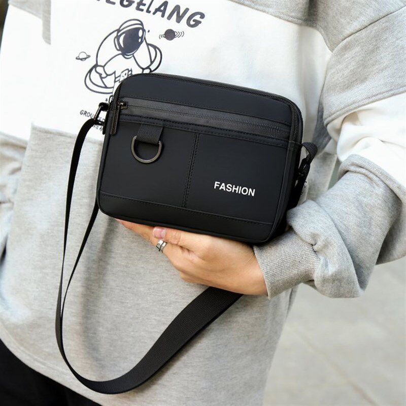 2021夏季新款男士包装手机包百搭单肩斜挎包做生意收钱包防水休闲