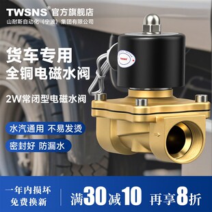 TWSNS台氣山耐斯2w常闭电子电磁阀货车淋水器4分DC24V水阀AC220V