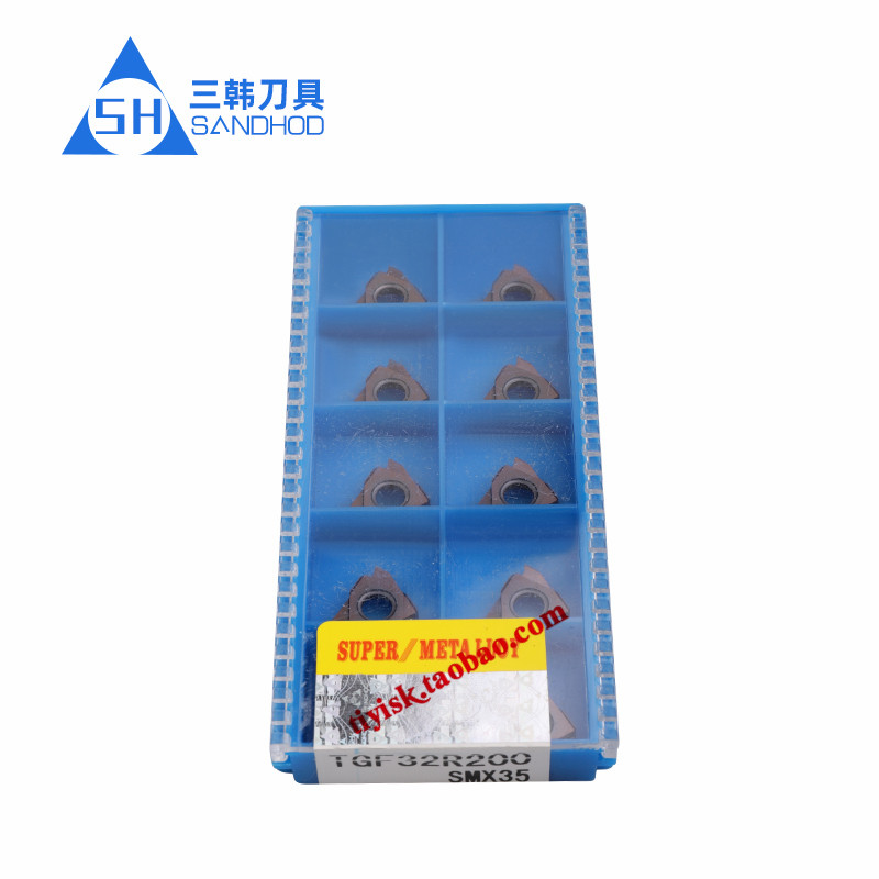 三韩槽刀片 立装浅槽割槽刀片TGF32R100 SMX35三角形卡簧槽刀刀粒