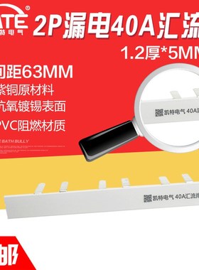 2P漏电40A汇流排 紫铜1.2*5 DZ47空开连接排C45断路器接线排KT008