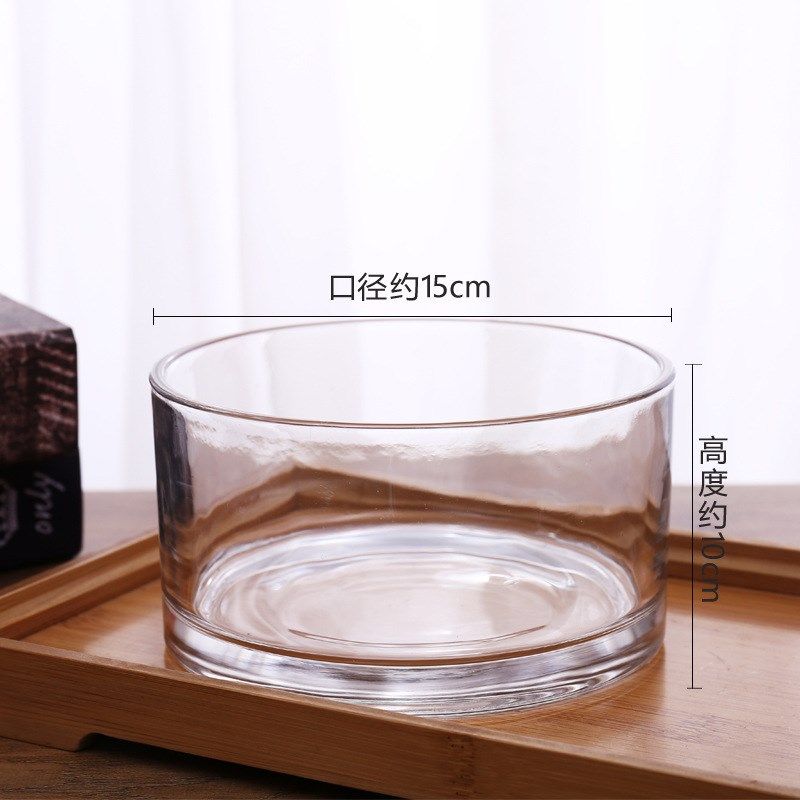 创意加厚直筒玻璃鱼缸圆柱形大号客厅落地花瓶水培透明玻璃摆件