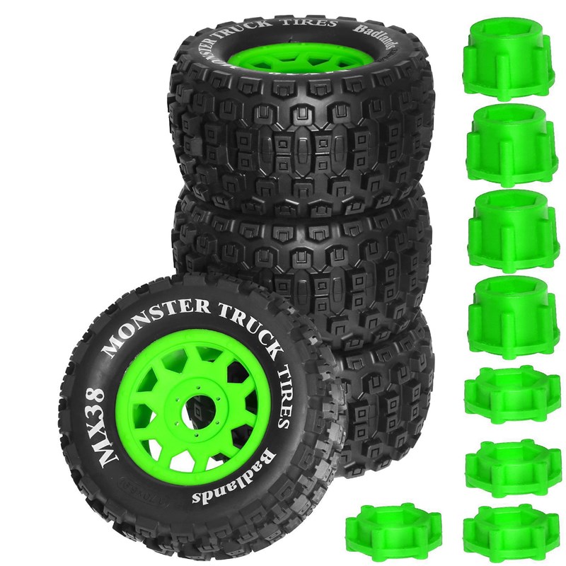 1/7 1/8 RC模型大脚车抓地胎 17mm结合器通用可替换 轮胎+轮毂
