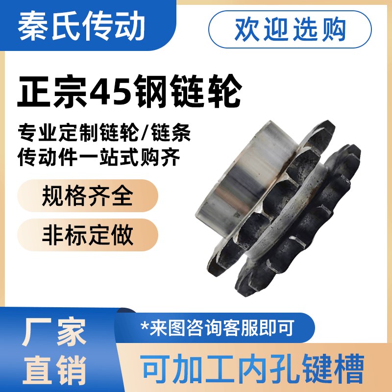 欧标B系列6分12B双排链轮45钢淬火配12B双排链条10齿30齿非标定