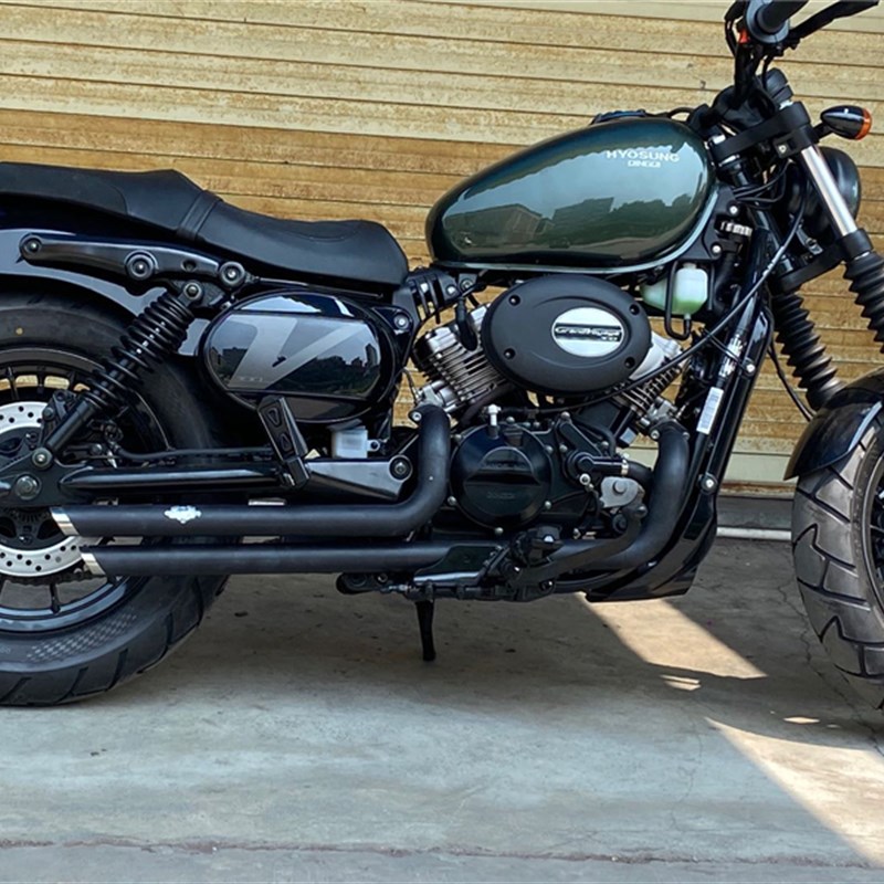 轻骑大韩GV300S改装晓星300S改装哈雷VH排气管马蹄声送消音器