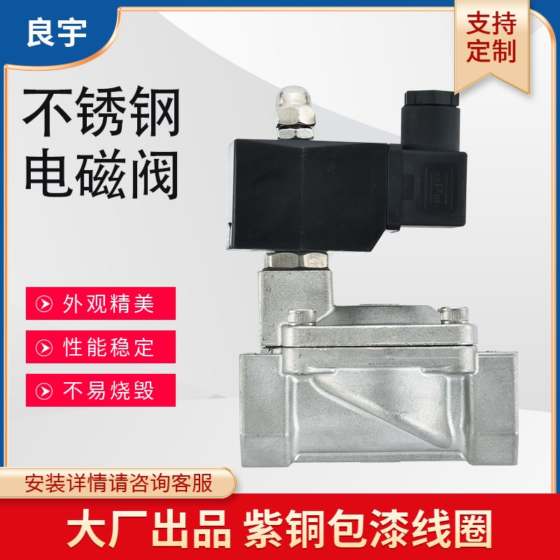 SLP-16P电磁阀220v24v不锈钢耐高压先导式水阀进水消防气阀DN1520