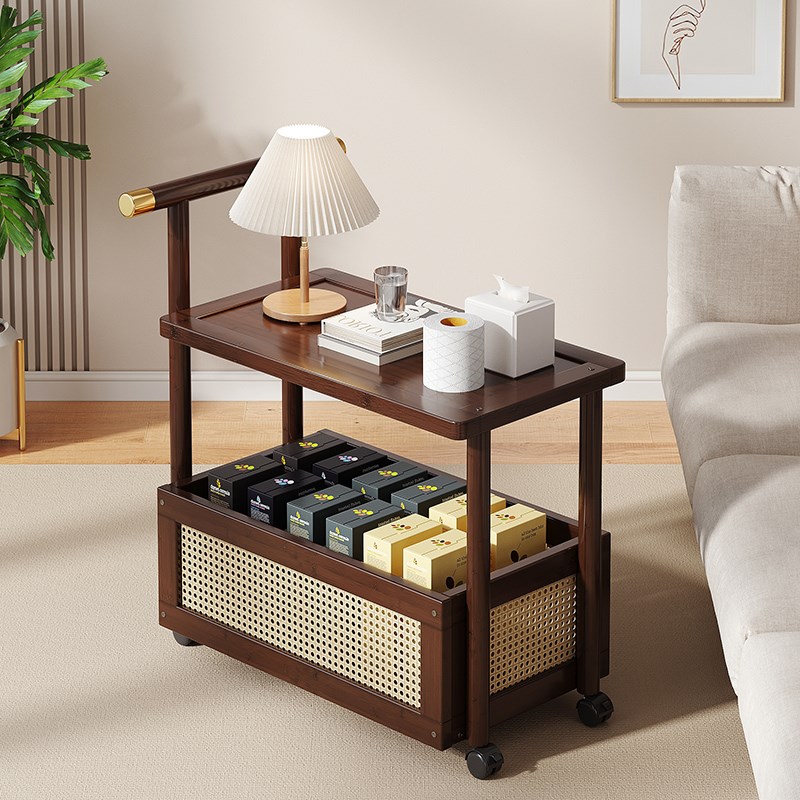 中古小推车置物架客厅可移动茶几沙发边几侧边柜餐边车边桌茶水架