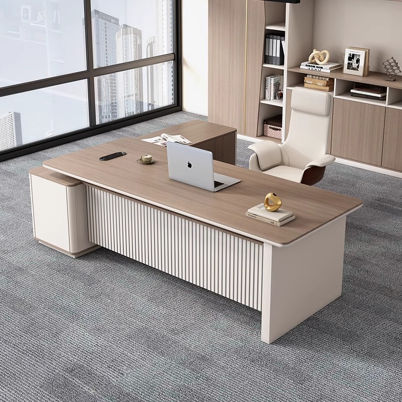 高级感轻奢办公老板桌简约现代董事长大班台总裁桌经理桌椅组合