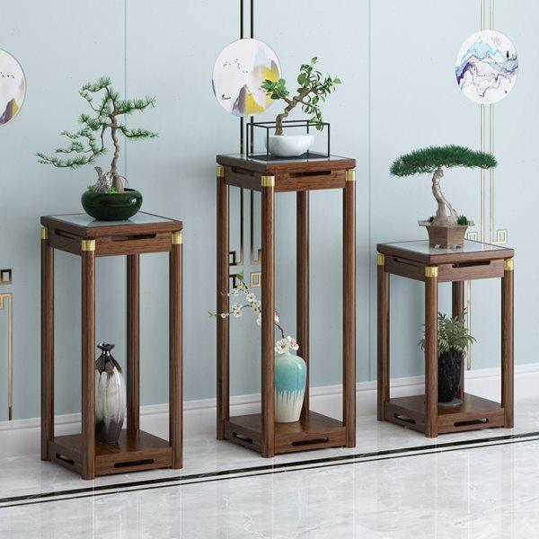 新中式花架子客厅室内花盆架落地花几轻奢实木阳台盆景花架置物架,收纳整理,阳台置物架,淘宝优惠券,粉丝福利购,淘宝优惠卷