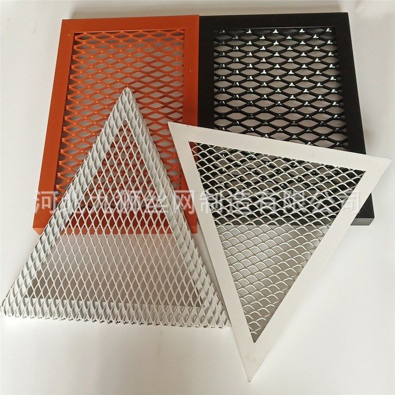 吊顶菱形铝板网幕墙装饰室内天花静电喷漆铝网板学校吸音金属网墙