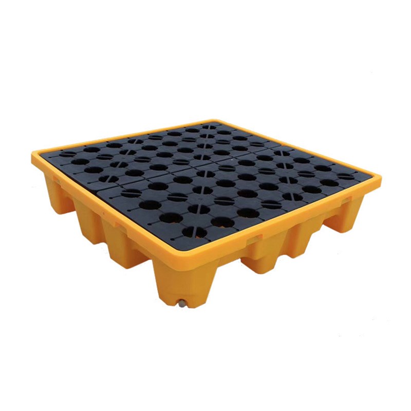 防渗漏托盘危废化学品塑料防泄漏托盘4桶托盘可拆卸防漏卡板