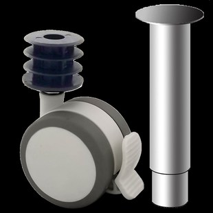 奥勒夫桌腿改装脚轮刹车调节桌腿MM圆管轮包胶静音万向轮