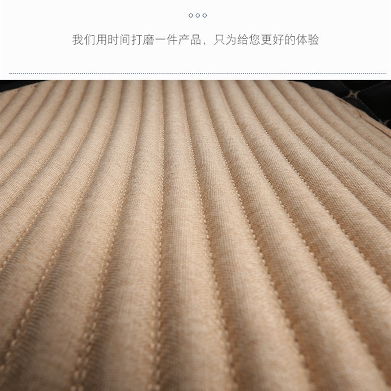 亚麻汽车坐垫后排三人座单片四季通用夏季座垫无靠背后座一体单件