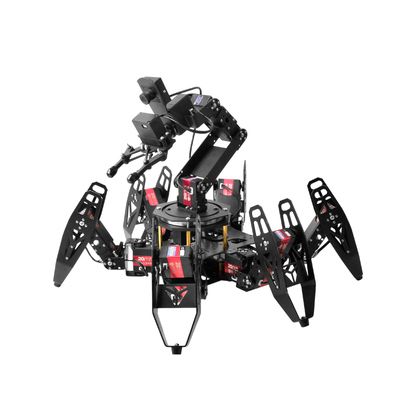 树莓派六足机器人仿生蜘蛛机械臂智能搬运hon多足程式设计机器人