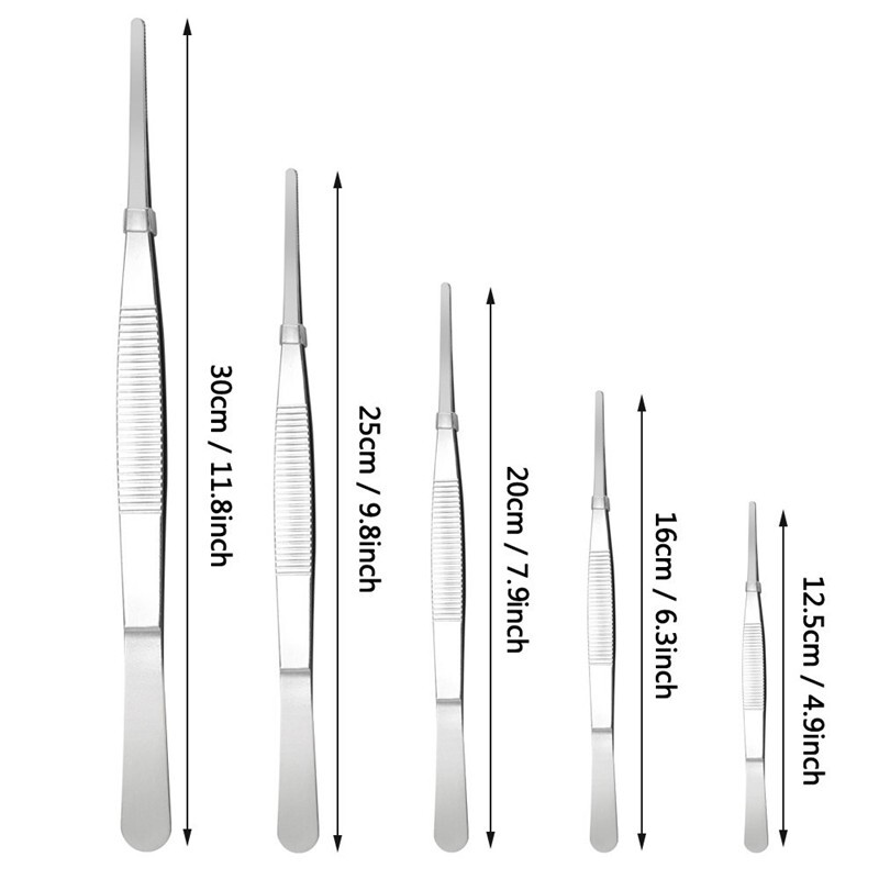 FEIT 长镊子圆头弯头加长取物水草工具不锈钢乌龟喂食摄钳夹聂孑
