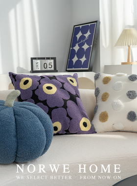 NOWE抱枕in风朵南瓜装饰蓝色紫色客厅沙发靠枕背床头靠垫新款