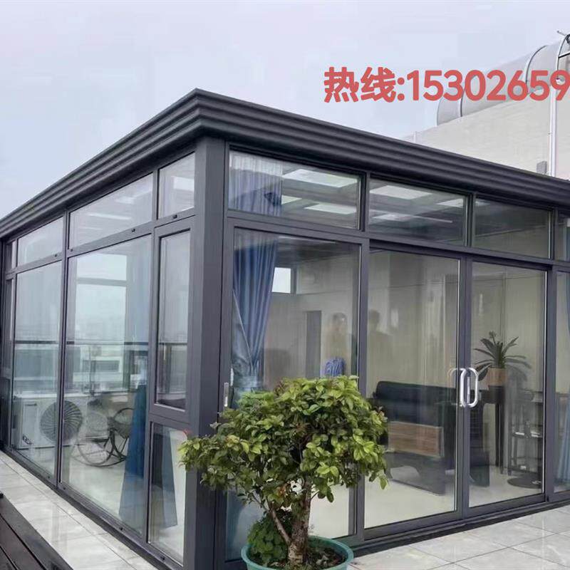 深圳香港惠州雨棚阳光房铝合金封阳台露台耐力板雨棚不锈钢玻璃棚