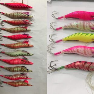 雅园木虾防挂底钩2.5号3.0号 3.5号4.0号假虾 镭射反光瑩光 饵木