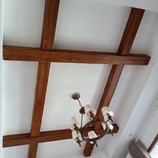 老榆木实木假梁空心梁餐厅吊顶假木梁装饰板材天花墙柱板造型定制