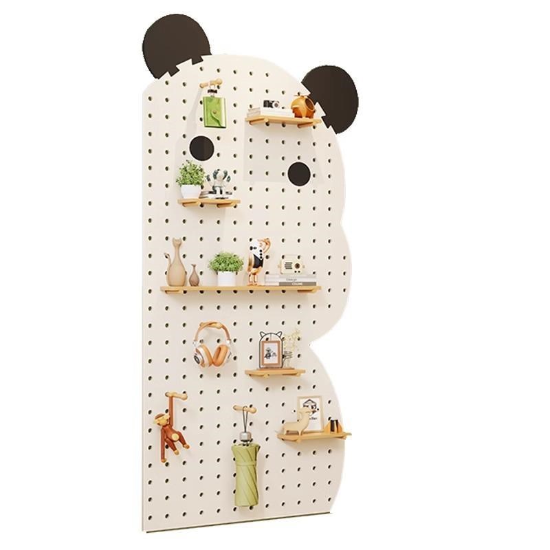 玄关实木洞洞板墙上装饰隔板置物架书桌IM背景墙展示架挂板收纳挂