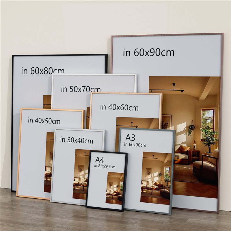 窄边铝合金相框电梯海报画框装裱4k执照框A3框挂墙