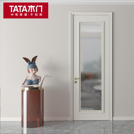 TATA木门厨房门厕所门定制法式木门奶油风卫生间门移门ZX-103B